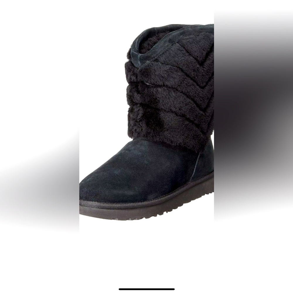 Uggs size 7 tania boots black fur/suede winter/spring/fall
